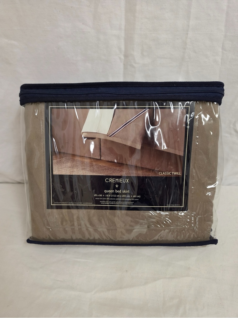 Cremieux Classic Twill Queen Bed Skirt Khaki 18” Drop New in Package
